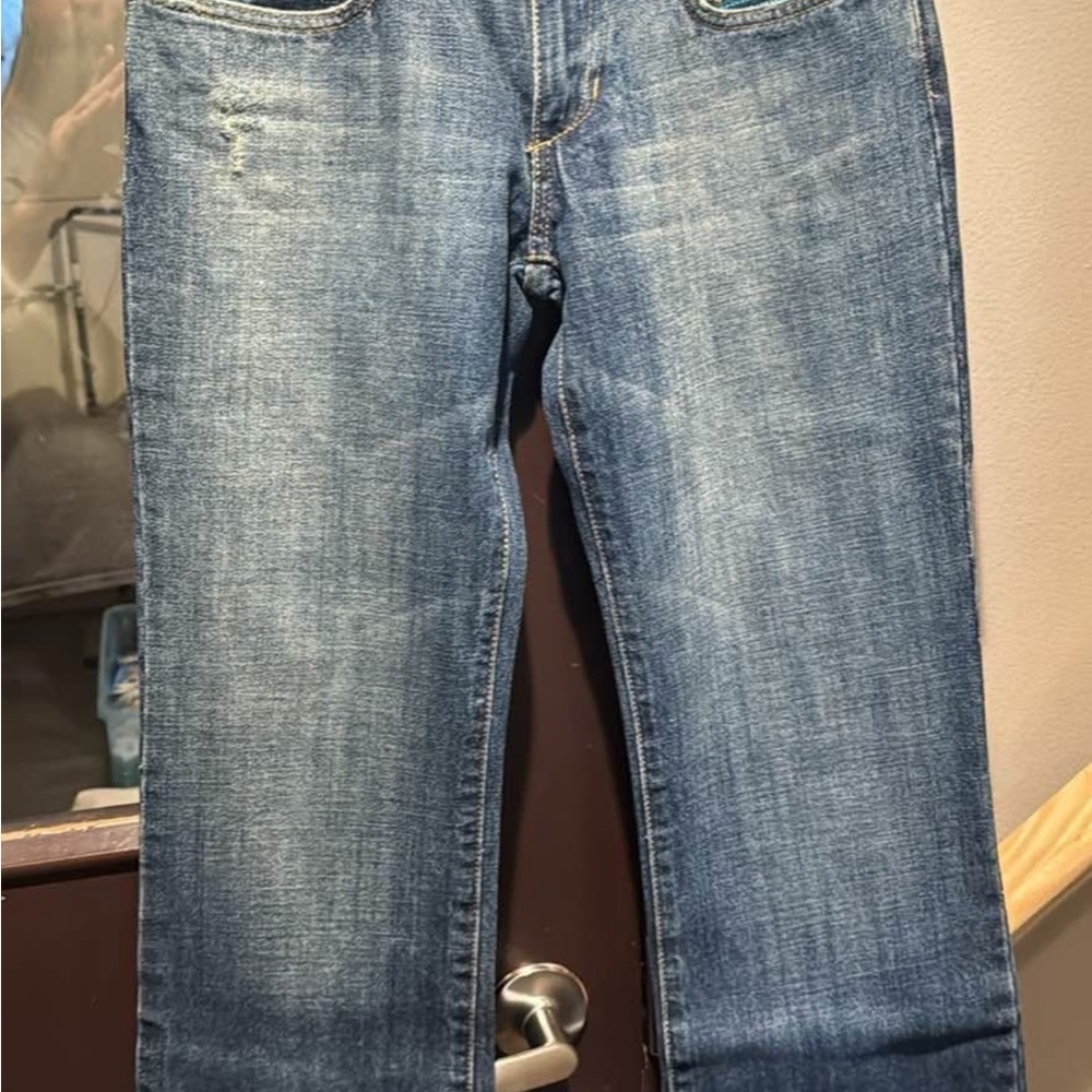 Joe's Jeans Blue Straight-Leg Distressed Denim